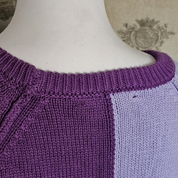 Kate & Mallory Two-Tone Purple Heart Sweater - Picture 9 of 15